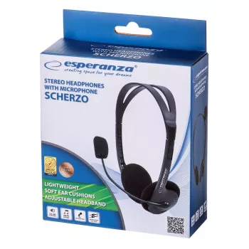 Esperanza EH102 headset com microfone com fios - preto
