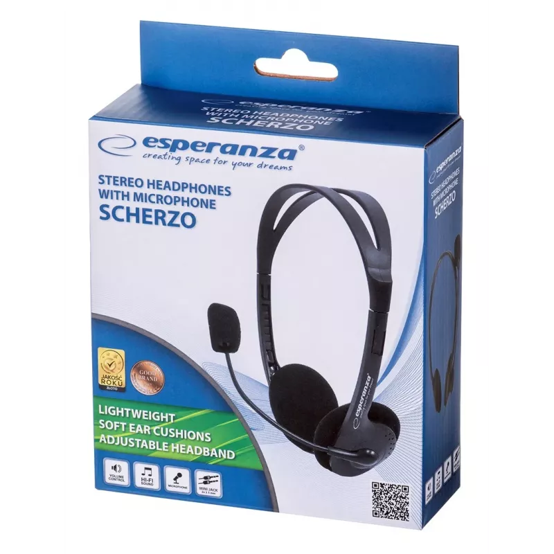 Esperanza EH102 headset com microfone com fios - preto