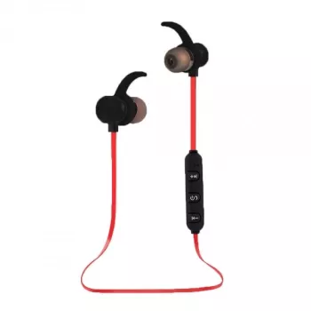 Esperanza EH186K Auscultadores Bluetooth desportivos in-ear com banda de pescoço e microfone, preto/vermelho