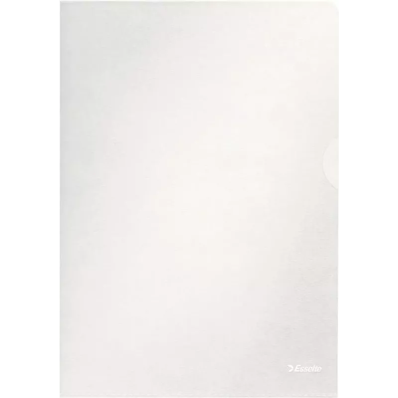Esselte Capas de documentos A4 Standard, polipropileno, texturado, 0,12 mm, abertas em cima e nas laterais, seguras para documentos, com recorte para o polegar, pack de 100 54832