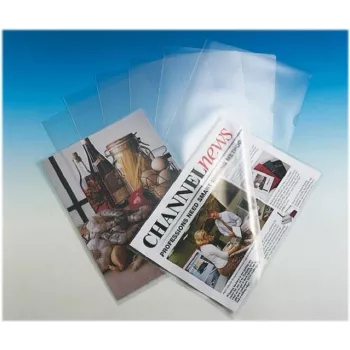 Esselte Capas de documentos A4 Standard, polipropileno, texturado, 0,12 mm, abertas em cima e nas laterais, seguras para documentos, com recorte para o polegar, pack de 100 54832