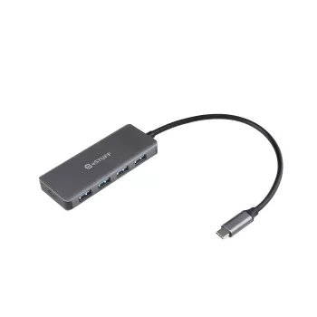 ESTUFF ES623007 Hub de Carregamento USB-C 165W GaN 4 Portas Power Delivery Cinzento Espacial