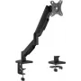 eSTUFF Suporte de monitor com mola a gás única GLB227011 - fixação e passa-cabos de mesa, 17-32 polegadas, 2-9kg, VESA 75/100, preto