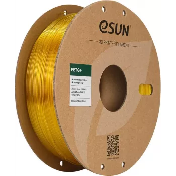 Filamento para impressora 3D ESUN PETG+ 1,75 mm amarelo translúcido 1 kg bobina de papel PETG+175T-Y1P1