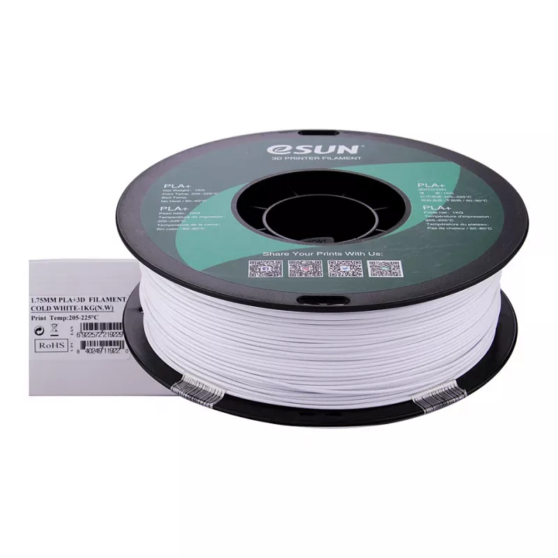 Filamento para Impressão 3D ESUN PLA+ 1,75 mm Branco-frio 1 kg