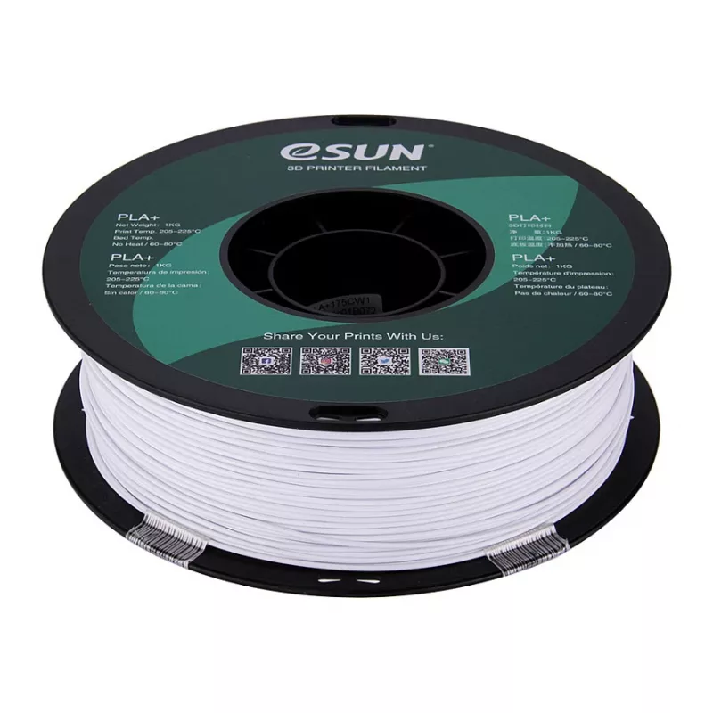 Filamento para Impressão 3D ESUN PLA+ 1,75 mm Branco-frio 1 kg