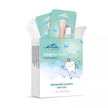 Cabeças de escova de substituição ETA Sonetic Kids 171090200 - pack de 2 - Rosa