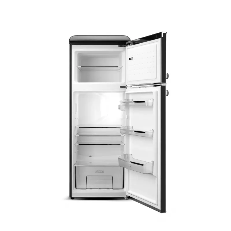 Combinado frigorífico-congelador ETA Storio Retro Combi, 215 L total, 170 L frigorífico, 45 L congelador, livre instalação, preto, classe de eficiência energética E, 38 dB