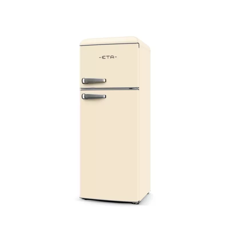 Combinado frigorífico-congelador independente ETA Storio Retro ETA253390040EN com congelador no topo, 215 L de capacidade total, bege, classe de eficiência energética E, 38 dB