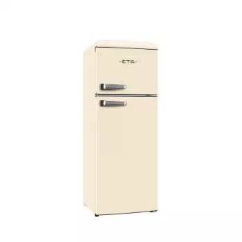 Combinado frigorífico-congelador independente ETA Storio Retro ETA253390040EN com congelador no topo, 215 L de capacidade total, bege, classe de eficiência energética E, 38 dB