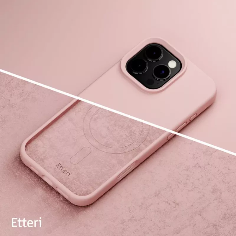 ETTERI capa de silicone Mag para iPhone 16 Pro 6,3 polegadas, rosa-claro