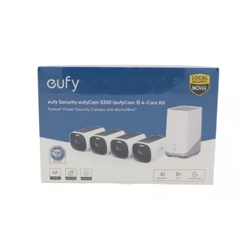 eufy eufyCam S330 kit 4+1 sistema de câmaras de segurança solar 4K UHD com HomeBase 3