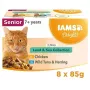 IAMS Delights Senior Land & Sea Collection em molho, comida húmida para gatos, 8 x 85 g