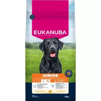 Eukanuba Premium Nutrition Junior Large & Giant Breed Ração seca para cães, frango 15kg