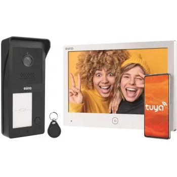 EURA Videoporteiro de 2 Fios VDP-49A3-2TY Branco Tuya Smart