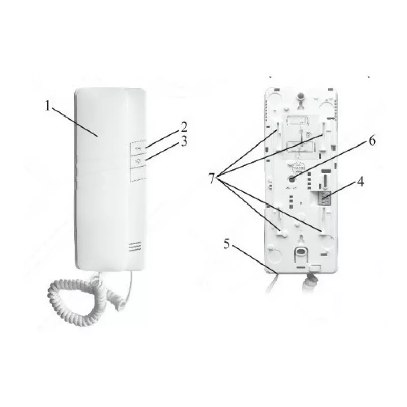 Intercomunicador analógico de 4 fios EURA ADA-38A3 para sistemas RL-3203H, branco