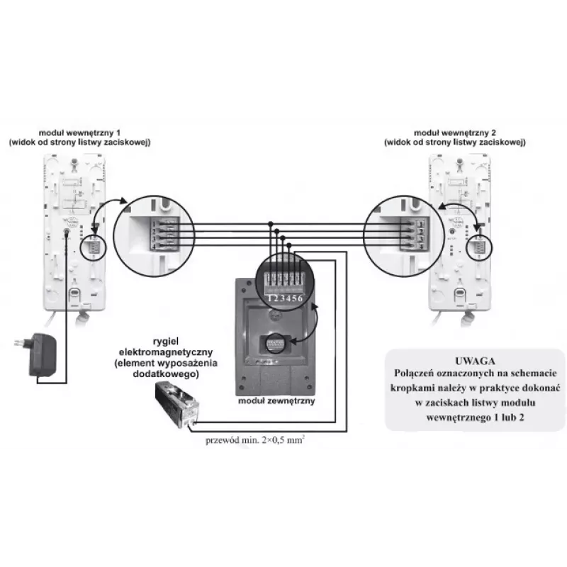 Intercomunicador analógico de 4 fios EURA ADA-38A3 para sistemas RL-3203H, branco