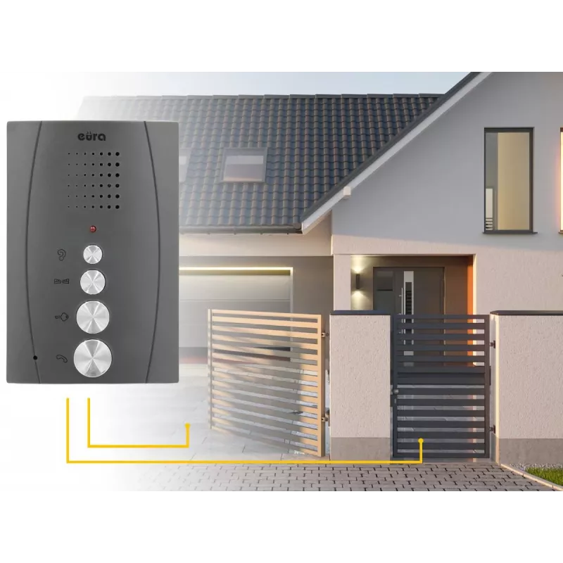 EURA ADP-51A3 DIFESA kit de porteiro eletrónico de áudio - 1 família, 2 monofones, intercomunicador, grafite