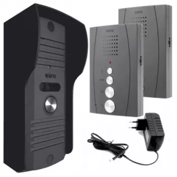 EURA ADP-51A3 DIFESA conjunto de videoporteiro áudio - 1 família, 2 auscultadores, intercomunicador, grafite