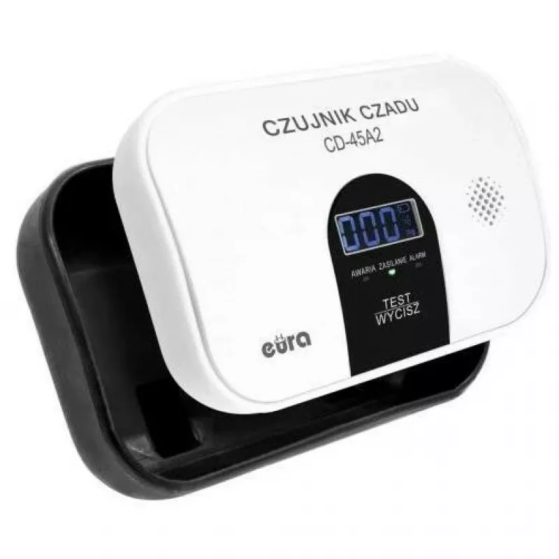EURA CD-45A2 Detetor de monóxido de carbono autónomo, a pilhas, ecrã LCD