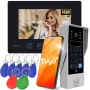 Videoporteiro EURA VDP-90A3 DELTA+ preto 7 polegadas Full HD, WiFi, 2 entradas, teclado, leitor de proximidade, AHD, Tuya