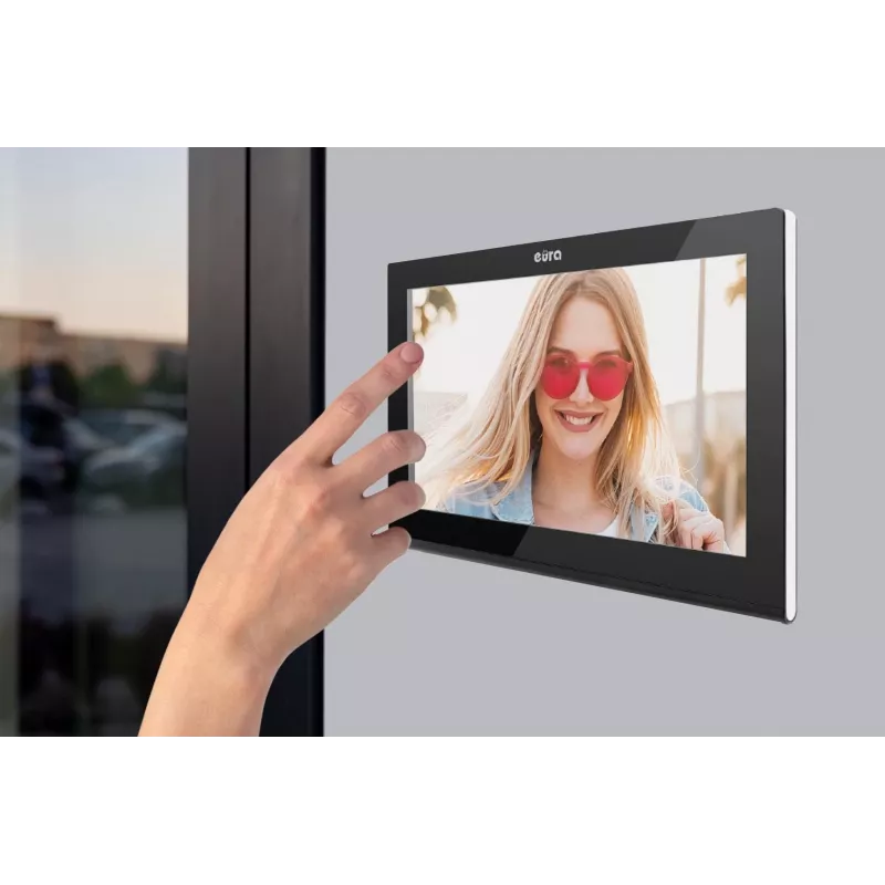 Videoporteiro Eura VDP-99C5, 7 polegadas TFT-LCD, WiFi, RFID, Tuya Smart, preto
