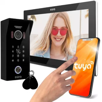 Videoporteiro Eura VDP-99C5, 7 polegadas TFT-LCD, WiFi, RFID, Tuya Smart, preto