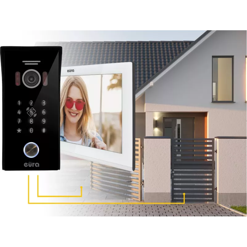 EURA VDP-99C5 Videoporteiro, ecrã tátil de 7 polegadas, WiFi, RFID, Tuya, branco
