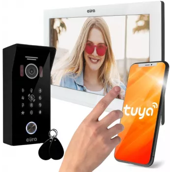 EURA VDP-99C5 Videoporteiro, ecrã tátil de 7 polegadas, WiFi, RFID, Tuya, branco