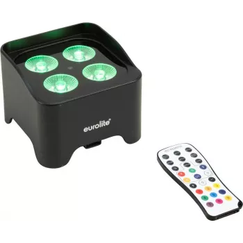 EUROLITE AKKU Mini UP-4 QCL Spot MK2 RGBW uplight - sem fios, bateria de 9h, 4x4W LED