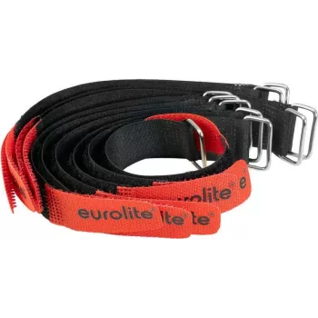 EUROLITE AR-20 atilhos de cabos em velcro 20x180mm preto/vermelho conjunto de 10
