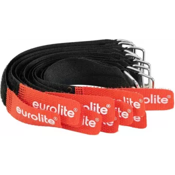 EUROLITE AW-20 atilhos de cabos em velcro 20x180mm preto/vermelho pack de 10