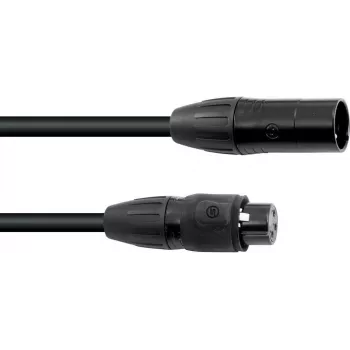 Cabo DMX EUROLITE SEC-1 IP65 3 pinos 15m preto para exterior