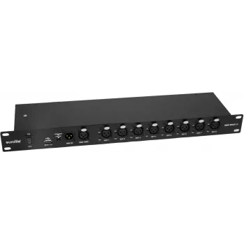 Splitter DMX EUROLITE DMX Split 8X 3 polos isolamento galvânico rack 19 polegadas 1HE