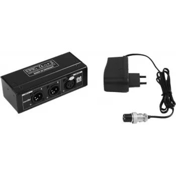 EUROLITE DXT-ME PRO Merger DMX 2x3-pin XLR In para 1x3-pin XLR Out, modos HTP/LTP/Merge, 512 canais, caixa metálica, 9-12V DC 70064868