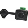 EUROLITE IP XLR Set 5-Pin ficha/conector fêmea, IP65, zamak, contactos de solda, preto 30208439