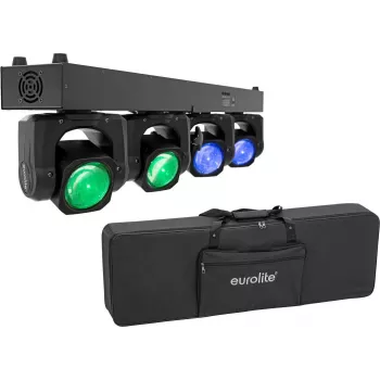 EUROLITE LED TMH Bar B240 Moving-Head Beam Set com Softbag – 4x 60W RGBW iluminação de palco