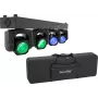 EUROLITE LED TMH Bar B240 Moving-Head Beam Set com Softbag – 4x 60W RGBW iluminação de palco
