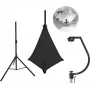 EUROLITE conjunto de bola de espelhos 30 cm com suporte e cobertura preta 20000705