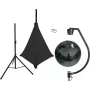 EUROLITE Conjunto de bola de espelhos 50cm preta com suporte e vela preta 20000709