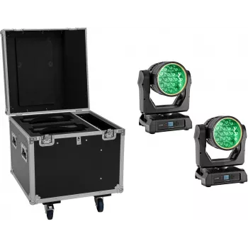 EUROLITE Conjunto 2x LED IP TMH-W285 Hypno Moving-Head Wash IP65 + Flightcase com rodas