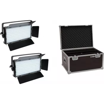 EUROLITE Conjunto 2x Painel LED PLL-480 CW/WW + mala 20000676