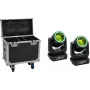 EUROLITE conjunto 2x LED TMH-B120 Hypno Moving-Head Beam + flightcase com rodas