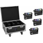 EUROLITE conjunto 4x AKKU MBT-3 Spot MK2 LED Uplight + flightcase com rodas e função de carregamento