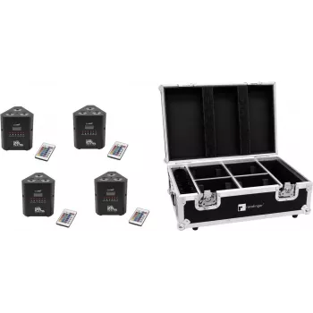 EUROLITE Conjunto 4x AKKU TL-3 TCL QuickDMX + mala com função de carregamento 20000399