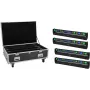 EUROLITE Conjunto 4x LED BAR-8 SWING QCL Bar com flightcase e rodas