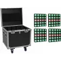 EUROLITE Conjunto 4x LED Pixel Matrix Panel 5x5 RGB/WW + flightcase com rodas