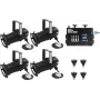 EUROLITE Conjunto 4x PAR-20 Spot preto dim2warm + EDX-4 DMX RDM Pack de dimmer LED (20000695)