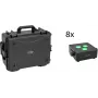 EUROLITE Conjunto 8x AKKU IP Flat Light 3 preto IP65 Focos LED com mala com rodas