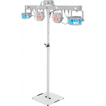 EUROLITE Conjunto LED KLS Laser Bar FX Luz branca + Suporte para altifalante BPS-2 branco 20000920